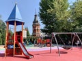 Moscow, Russia, Auust, 18, 2021. Playground in Tagansky Children\'s Park named after N.N. Pryamikov in Moscow Royalty Free Stock Photo