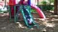 Playground toys, bright colors on the outdoor sand Royalty Free Stock Photo