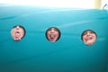 Playground Tube Portrait of three young children Royalty Free Stock Photo