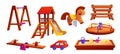 Playground vector park game cartoon illustration Royalty Free Stock Photo