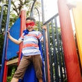 Playground Yard Superhero Freedom Child Boy Concept Royalty Free Stock Photo