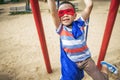 Playground Yard Superhero Freedom Child Boy Concept Royalty Free Stock Photo