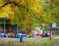 Playgrounds in autumn