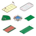 Set of playgrounds in isometric, vector illustration. Royalty Free Stock Photo
