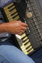 Playing accordion Royalty Free Stock Photo