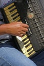 Playing accordion Royalty Free Stock Photo