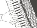 Playing accordion illustration Royalty Free Stock Photo