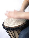 Playing african handdrum Royalty Free Stock Photo