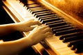 Playing Antique Piano Royalty Free Stock Photo