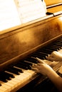 Playing Antique Piano Royalty Free Stock Photo