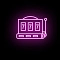 Playing apparatus neon icon. Simple thin line, outline vector of casino icons for ui and ux, website or mobile application