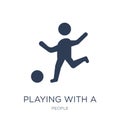 Playing with a Ball icon. Trendy flat vector Playing with a Ball Royalty Free Stock Photo