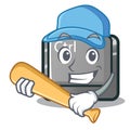 Playing baseball ctrl button in the cartoon shape Royalty Free Stock Photo