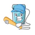 Playing baseball dental floss isolated with the character Royalty Free Stock Photo