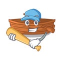 Playing baseball wooden boat in the cartoon shape