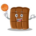 Playing basketball chocolate character cartoon style