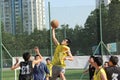 The playing basketball of Company staff in shenzhen shekou sports center