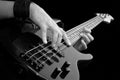 Playing bass-guiar Royalty Free Stock Photo