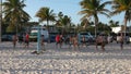 Playing Beach Ball on Higgs Beach Key West - KEY WEST, FLORIDA - FEBRUARY 14, 2022