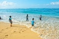 Playing at the beach