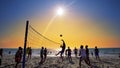 Playing beach volleyball Royalty Free Stock Photo