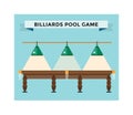 Playing billiard table concept vector illustration