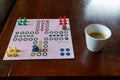 playing board ludo and coffee Royalty Free Stock Photo