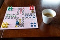 playing board ludo and coffee Royalty Free Stock Photo