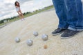 they playing boules outdoors Royalty Free Stock Photo