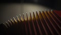 Close-up musician playing the accordion against a black background. playing the button accordion in the studio Royalty Free Stock Photo