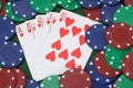 Playing cads arranged as a straight flush Royalty Free Stock Photo