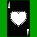 Playing card Ace of Hearts, black and white modern design. Standard size poker, poker, casino. 3D render, 3D illustration Royalty Free Stock Photo