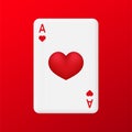 Playing card ace of hearts