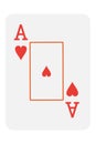 Playing card ace of hearts. Vector illustration Royalty Free Stock Photo