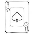 Playing card ace of spades. Face. Divination. Magic tricks. Poker. Bridge