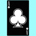 Playing card Ace suit of clubs, black and white modern design. Standard size poker, poker, casino. 3D render, 3D illustration