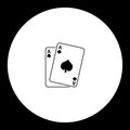 Playing card aces black simple icon