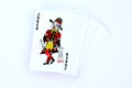 The playing card of club with joker isolated in white background