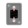 Playing card death. Skeleton in business suit. New concept of pl