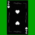 Playing card Deuce of Hearts, black and white modern design. Standard size poker, poker, casino, . 3D render, 3D illustration