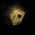 Playing card gold glitter art concept illustration