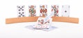 Playing card holder with falling cards Royalty Free Stock Photo