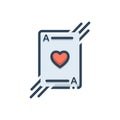 Color illustration icon for Playing Card, casino and sport