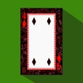 Playing card. the icon picture is easy. DIAMONT FOUR 4 about dark region boundary. a illustration on green background. appl