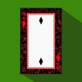 Playing card. the icon picture is easy. DIAMONT TWO 2 about dark region boundary. a illustration on green background. appli