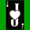 Playing card Jack of Hearts, black and white modern design. Standard size poker, poker, casino. 3D render, 3D illustration Royalty Free Stock Photo