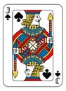 Playing Card Jack of Spades Yellow Red Blue Black Royalty Free Stock Photo