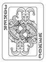 Playing Card Joker Black and White Royalty Free Stock Photo