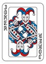 Playing Card Joker Red Blue and Black