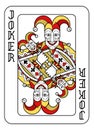 Playing Card Joker Red Yellow and Black Royalty Free Stock Photo